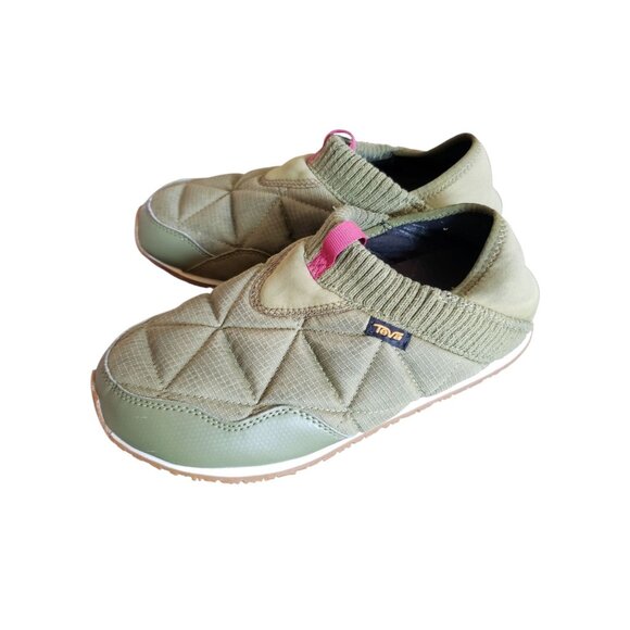 Teva Re  Ember Moc Slippers Quilted Design Knit Collar Womens Olive Size 8 - Picture 13 of 16
